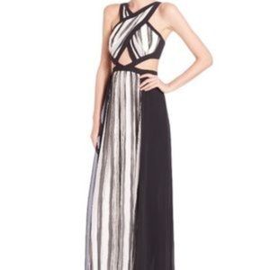 BCBG Malgosia Cutout Striped Dress Long Gown - Wedding or Prom Dress